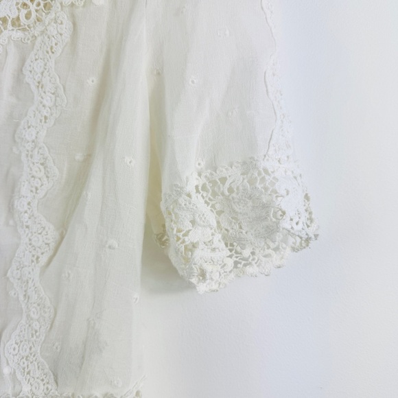 Rebecca Taylor 100% cotton BEAUTIFUL Victorian mock neck eyelet lace blouse NWT - Picture 11 of 14